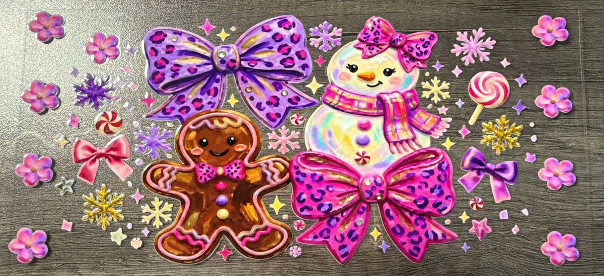 Cheetah Bow Snowman Ginger-man