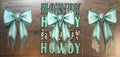 Teal Howdy Bows UVDTF
