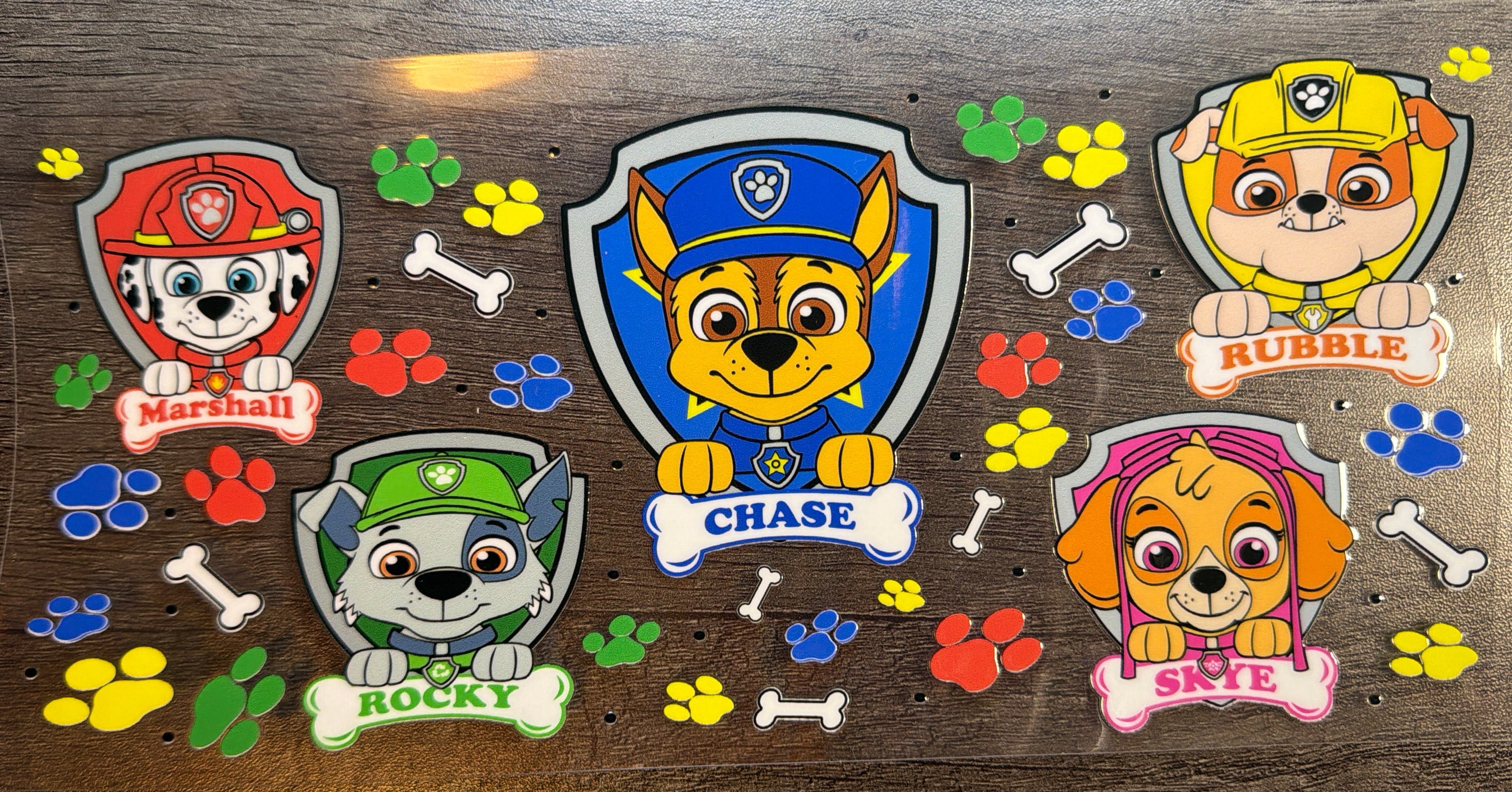 Chase and Friends Paw UVDTF
