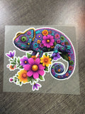 Chameleon with Flowers Glow in the Dark UVDTF