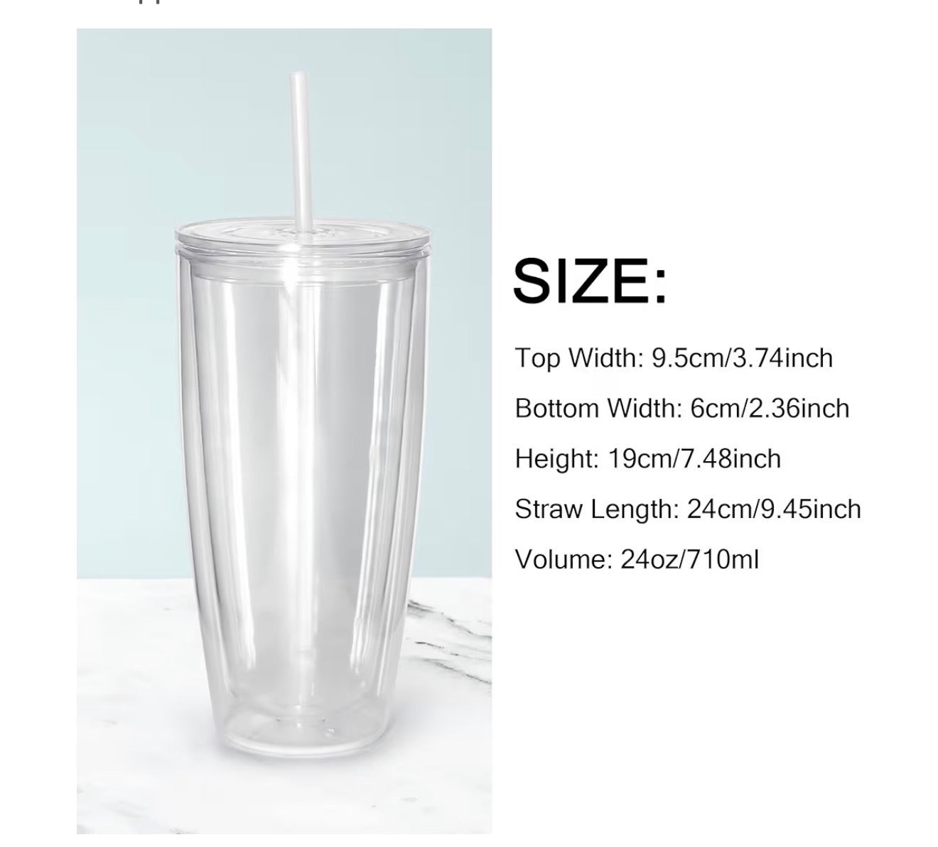24oz Rounded Acrylic Snowglobe