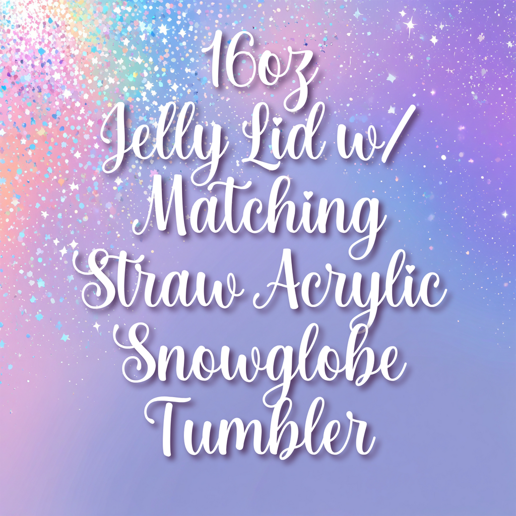16oz Jelly Lid w/Matching Straw Acrylic Snowglobe Tumbler