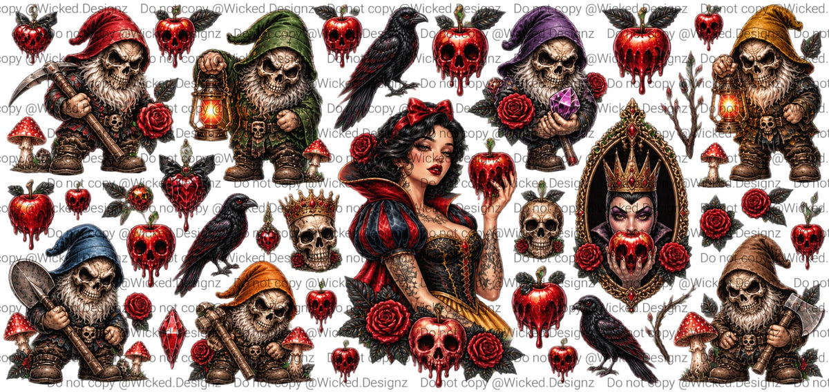 Snowwhite And 7 dwarfs UV DTF￼