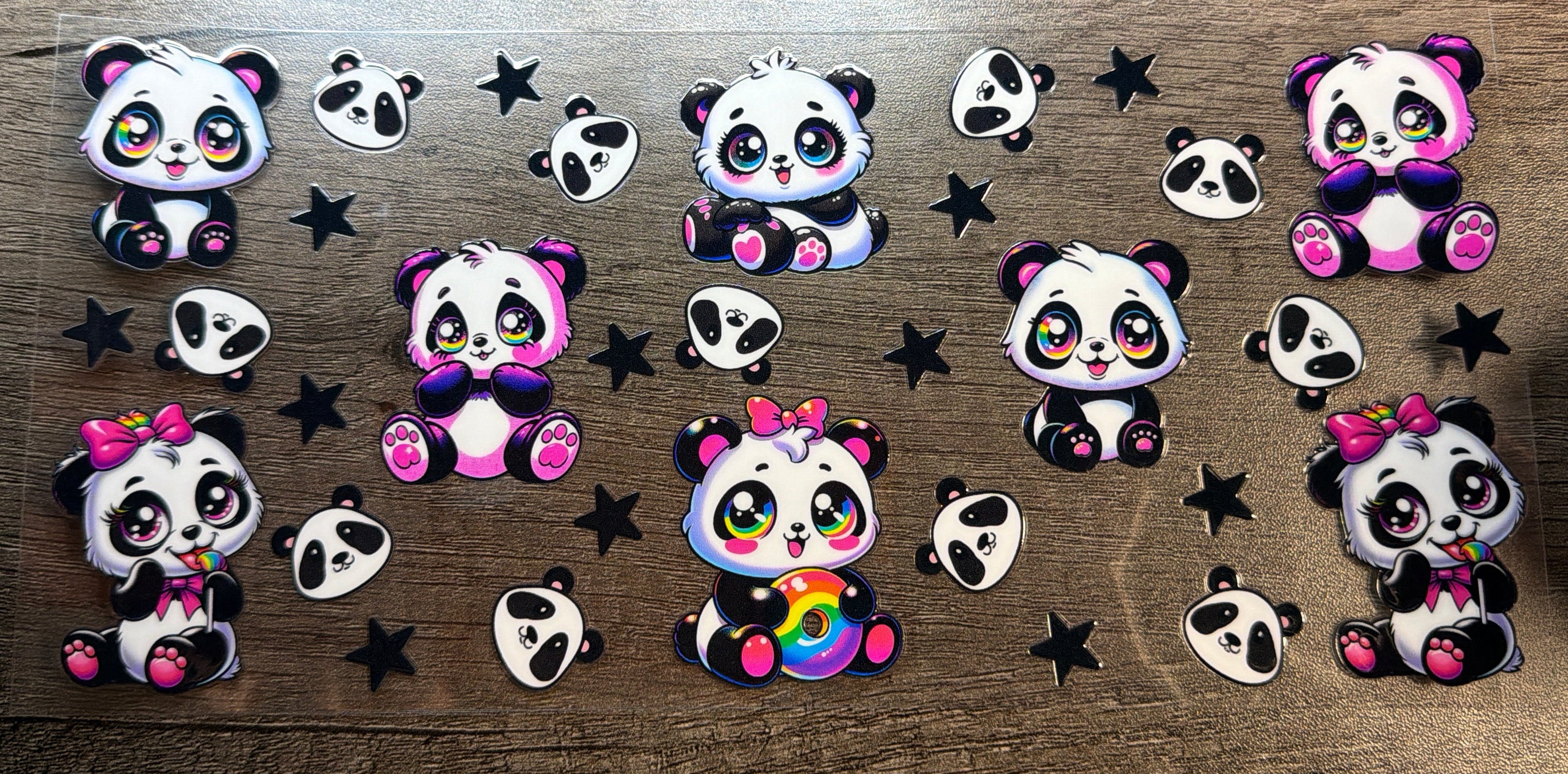 Panda Bears Double Sided UVDTF