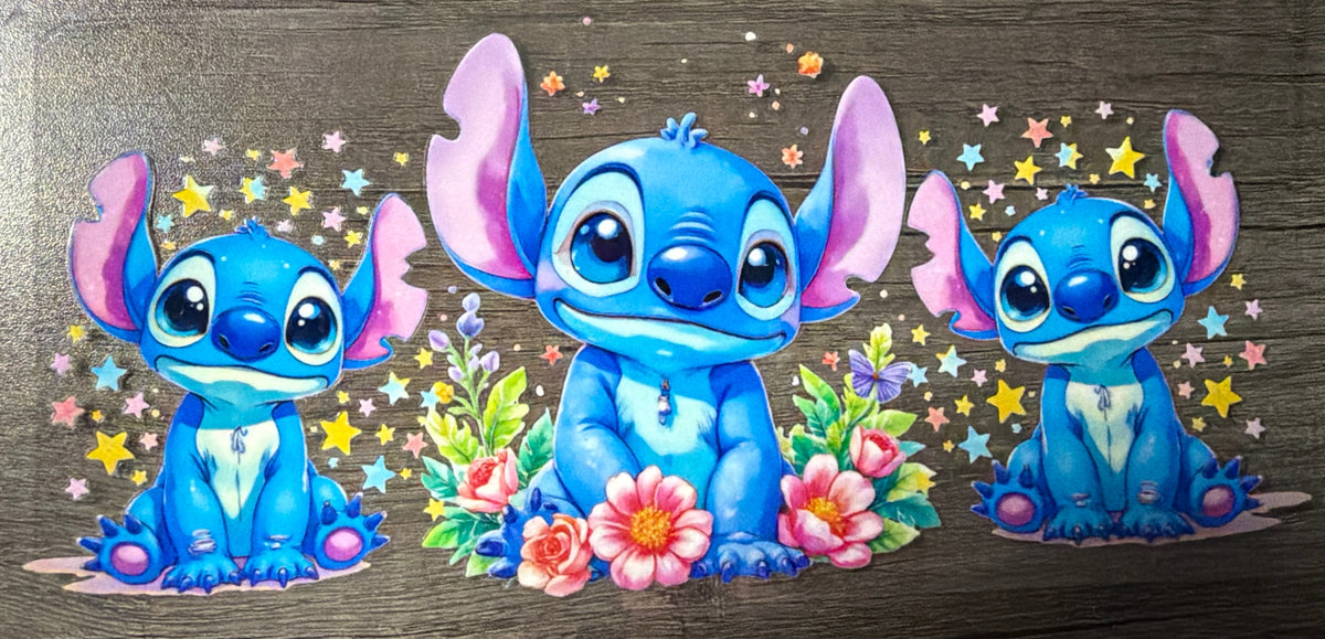 Stitch and Flowers UVDTF