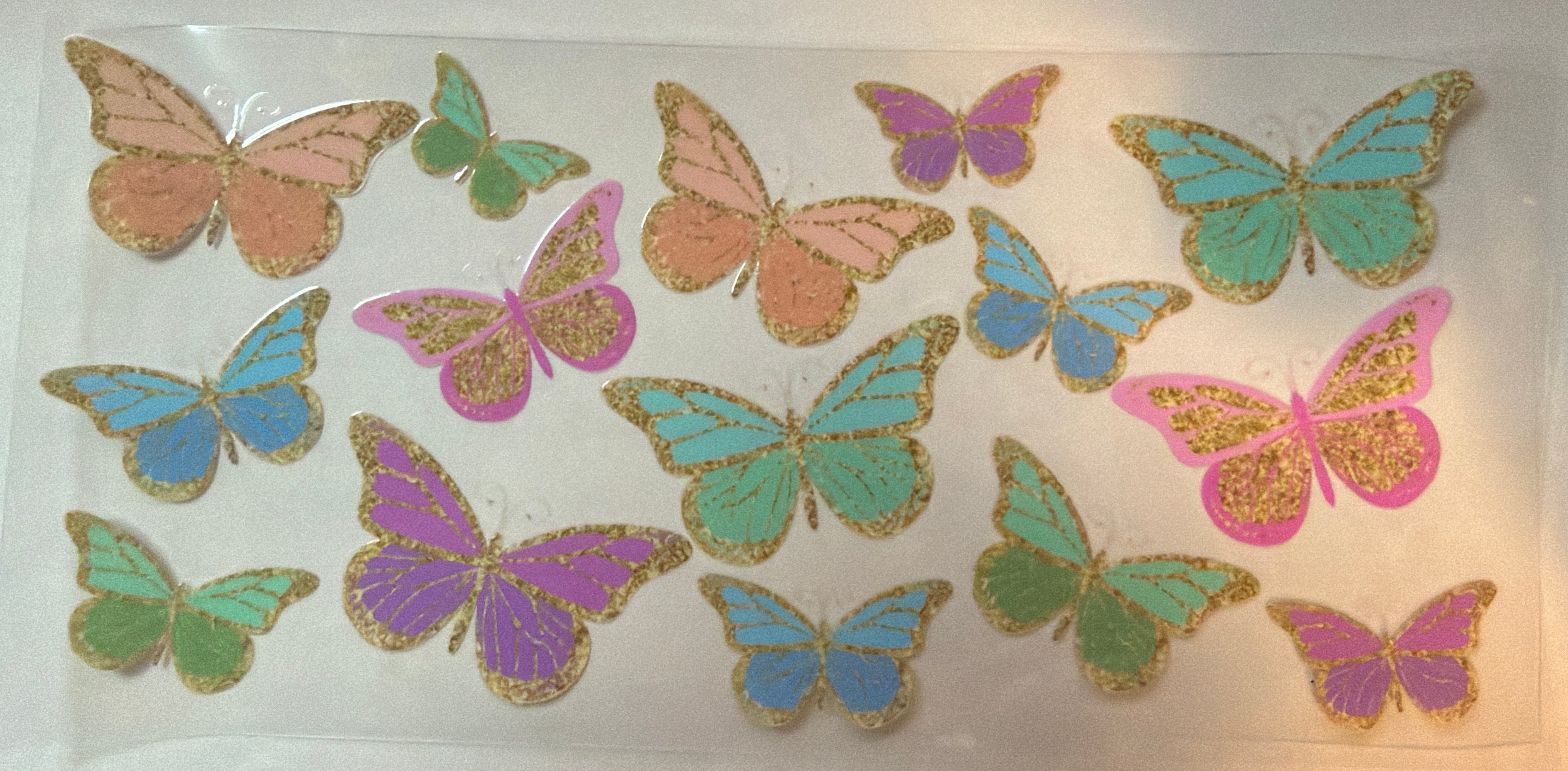 Pastel Glitter Butterflies UVDTF