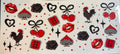 Cherries Lips Roses Element Sheet  UVDTF