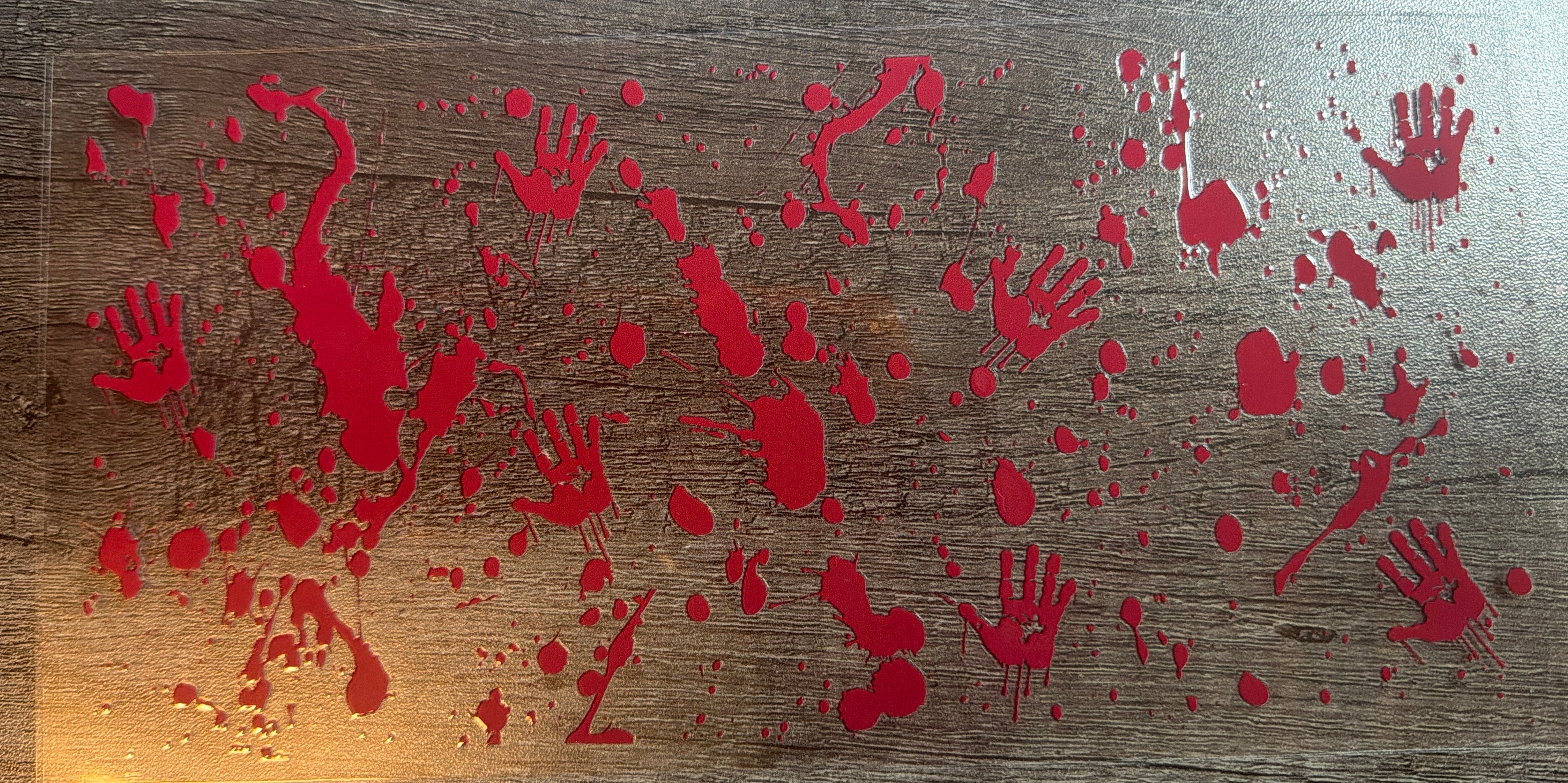 Blood Splatter Hands UVDTF