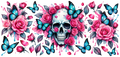 Skull Roses Butterflies UVDTF