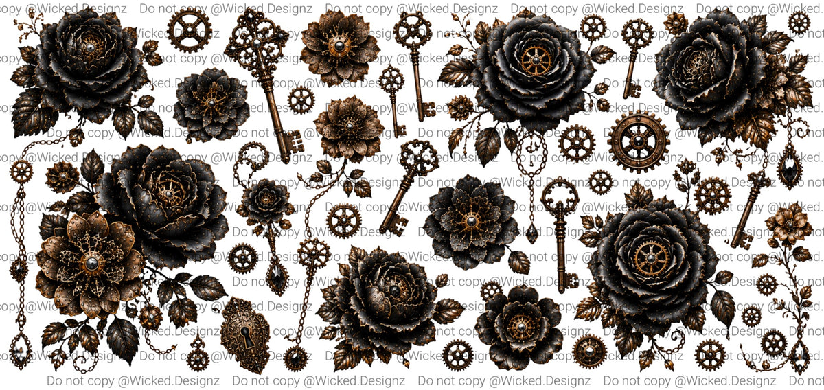 Steampunk Roses UVDTF
