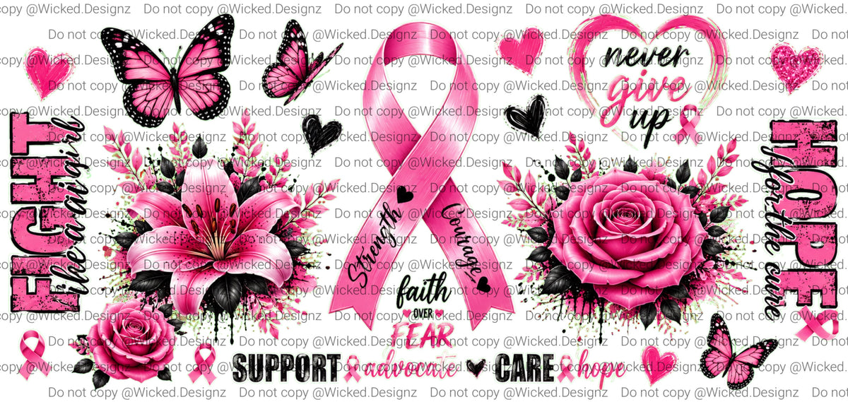 Breast Cancer Pink Ribbon UVDTF