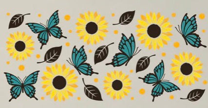 Sunflowers and Butterflies UVDTF