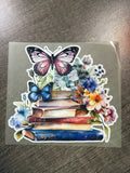 Books and Butterflies Glow in the Dark UVDTF