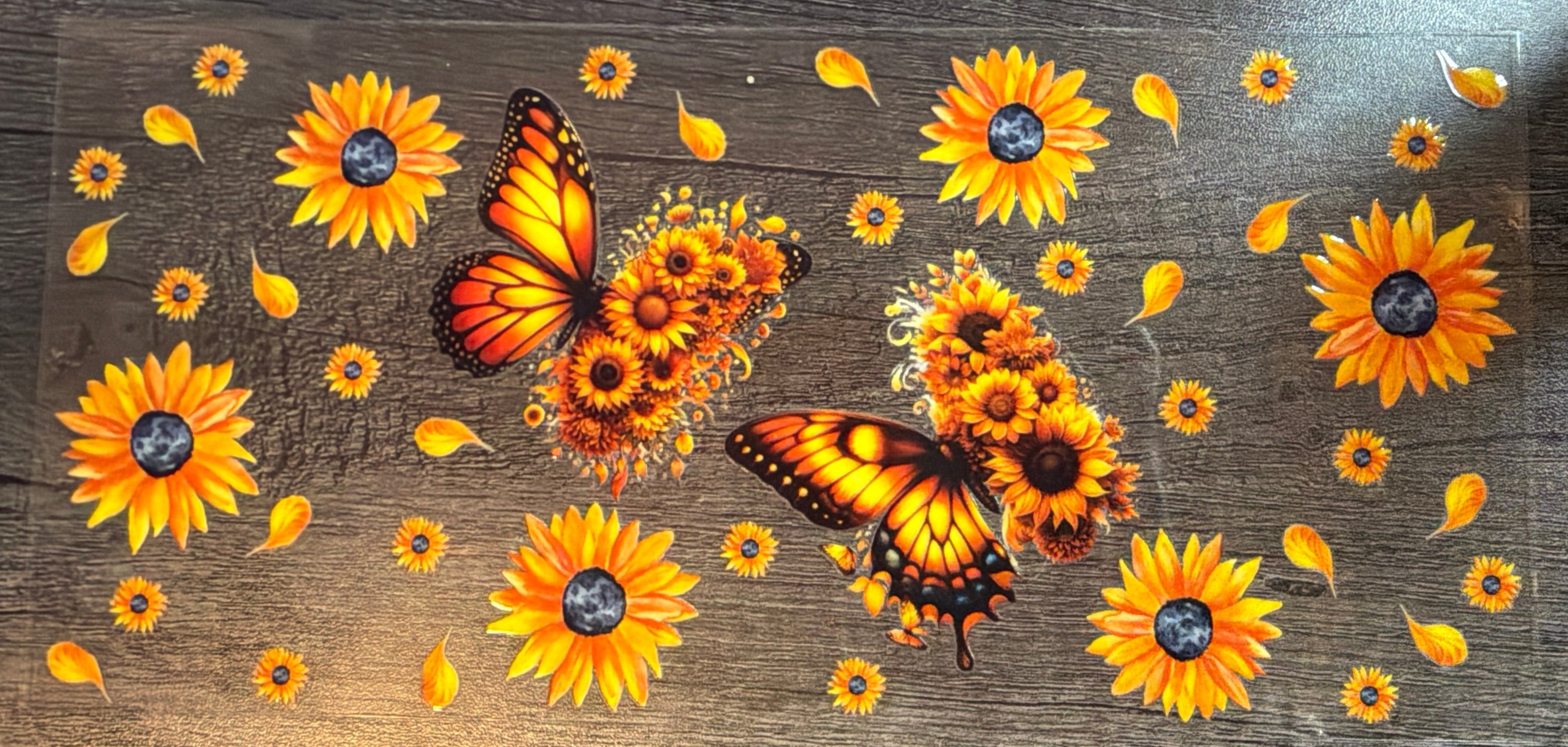 Sunflowers and Butterflies UVDTF