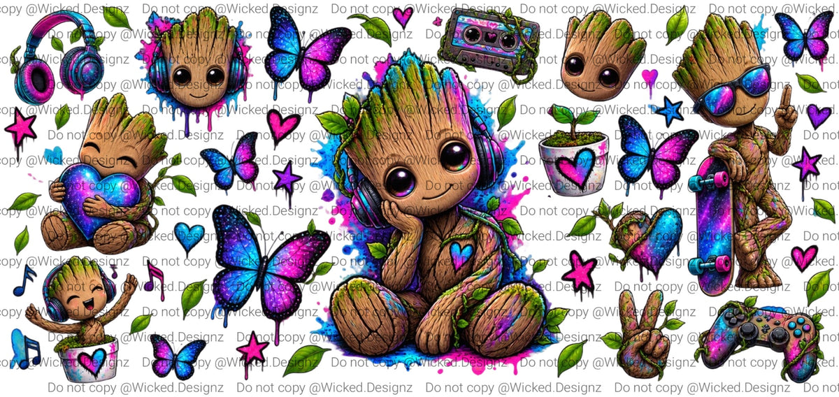 Custom Groot UVDTF