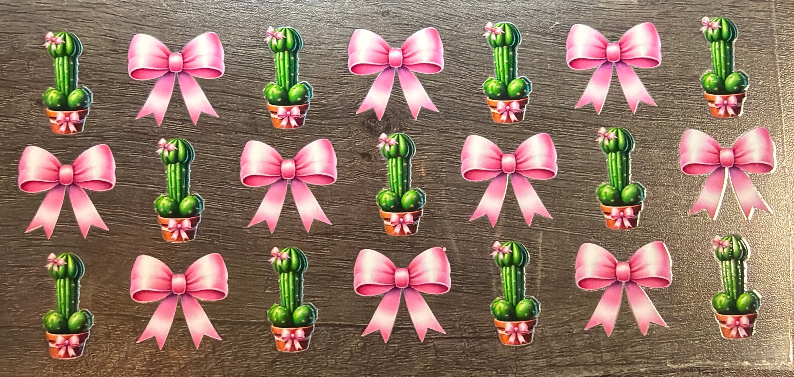 Richard cactuses, and pink bows UVDTF