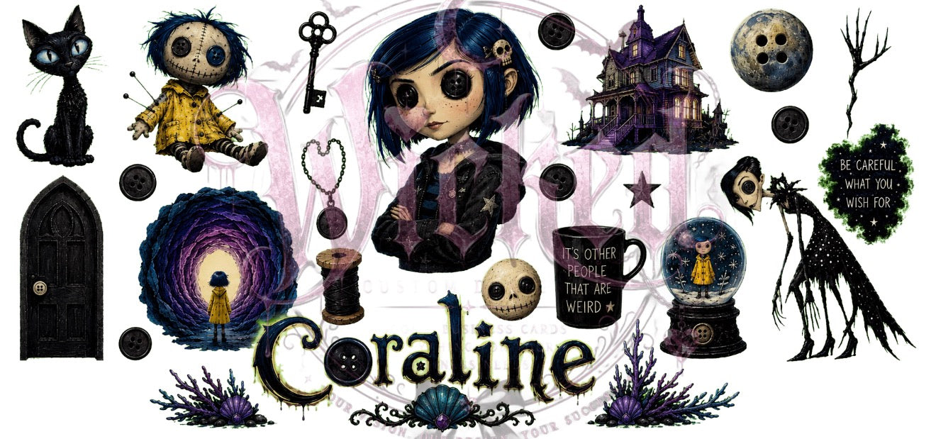 Coraline Button Eyes UVDTF