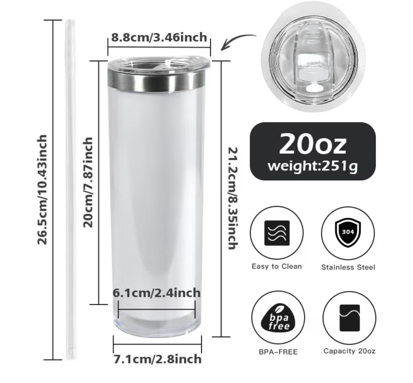 20oz Stainless Steel Snowglobe Tumbler