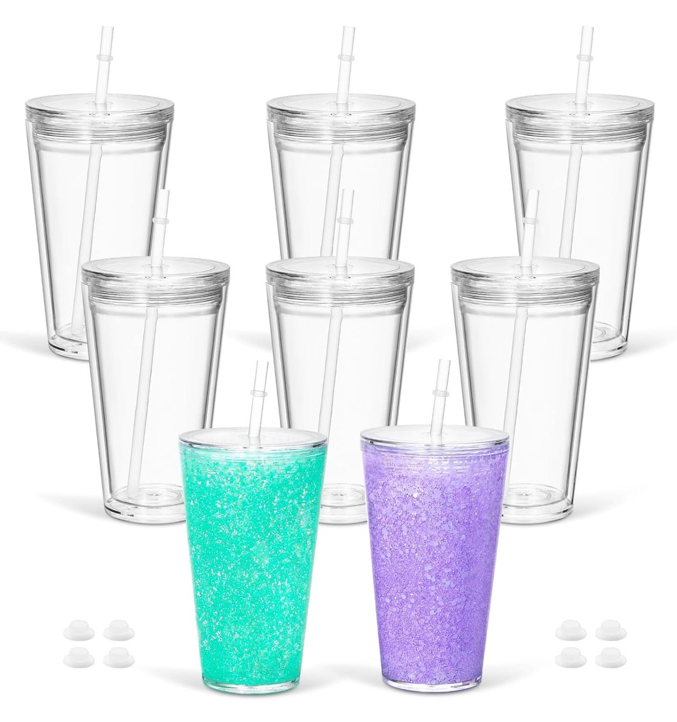 16oz Tapered Acrylic Snowglobe Tumbler