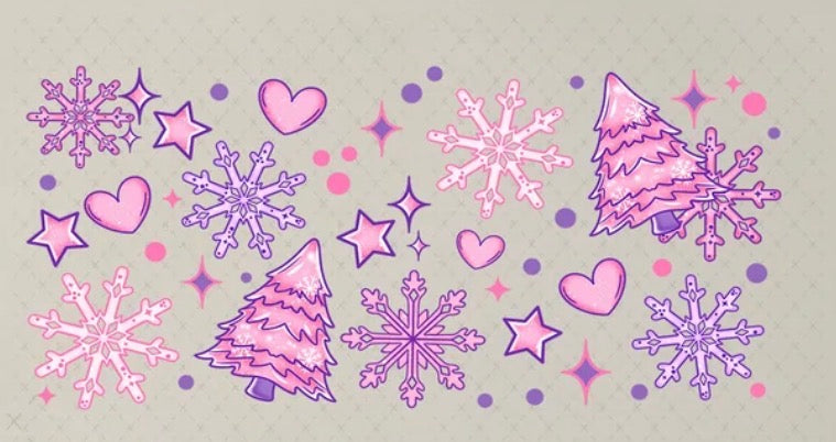 40 oz wrap Pink Christmas