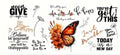 Orange butterfly with positive quotes