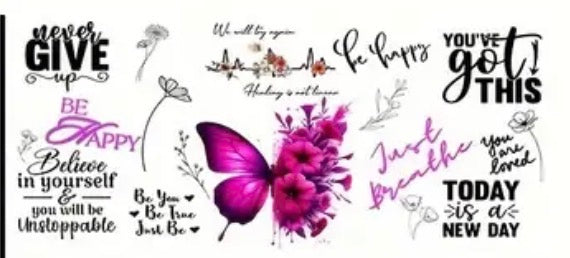 Pink butterfly with positive quotes
