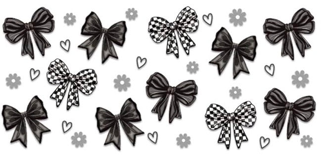 Black checkered bows