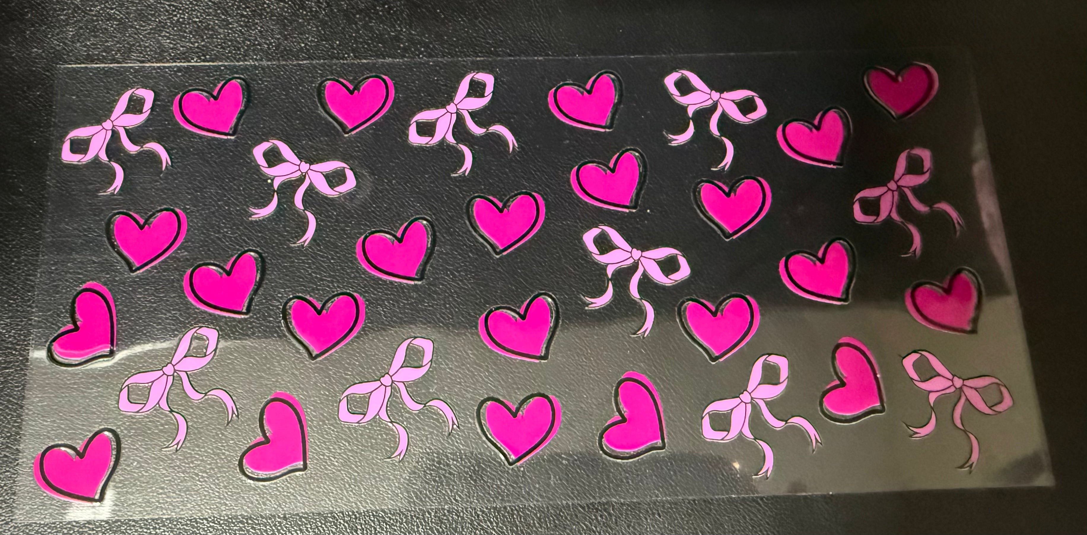 Pink hearts and bows