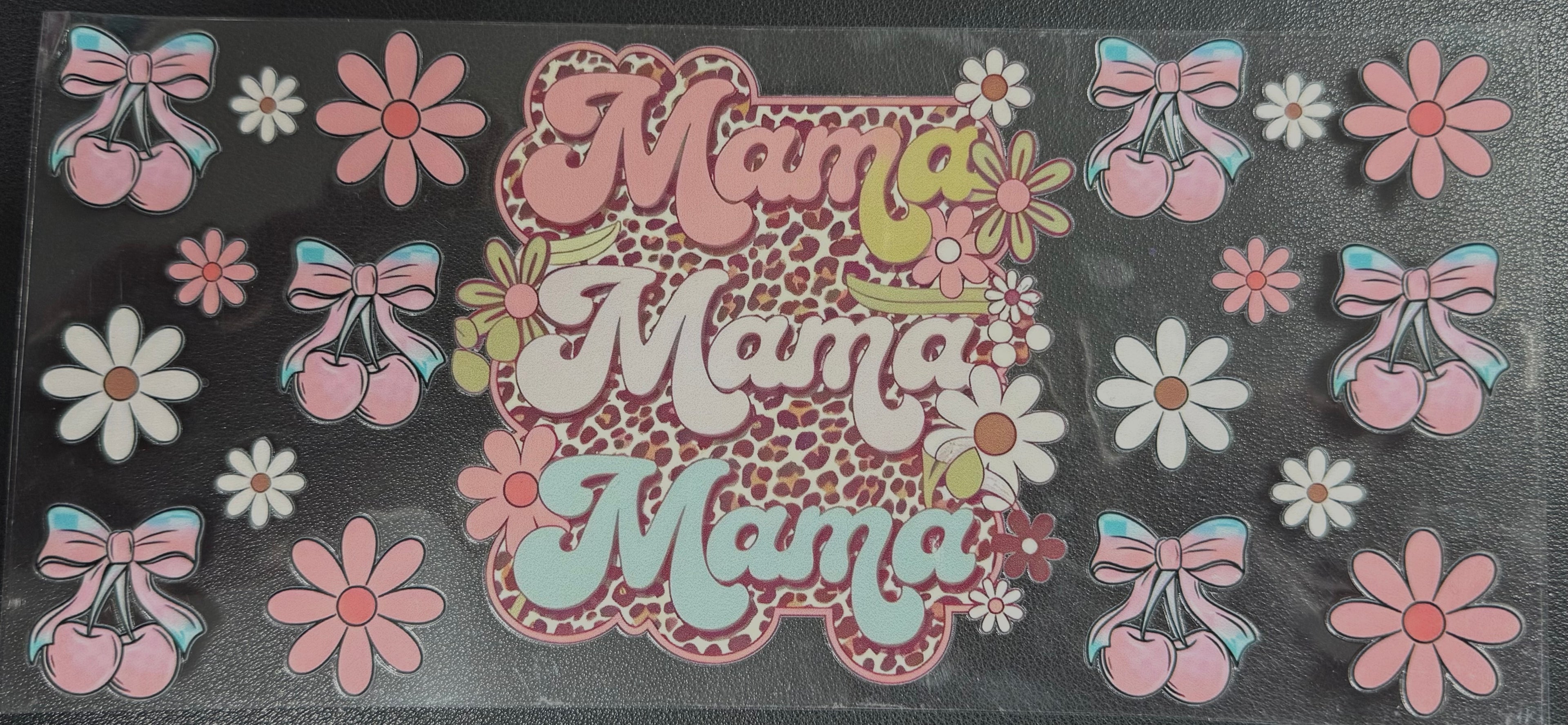 Mama wrap with flowers and bows