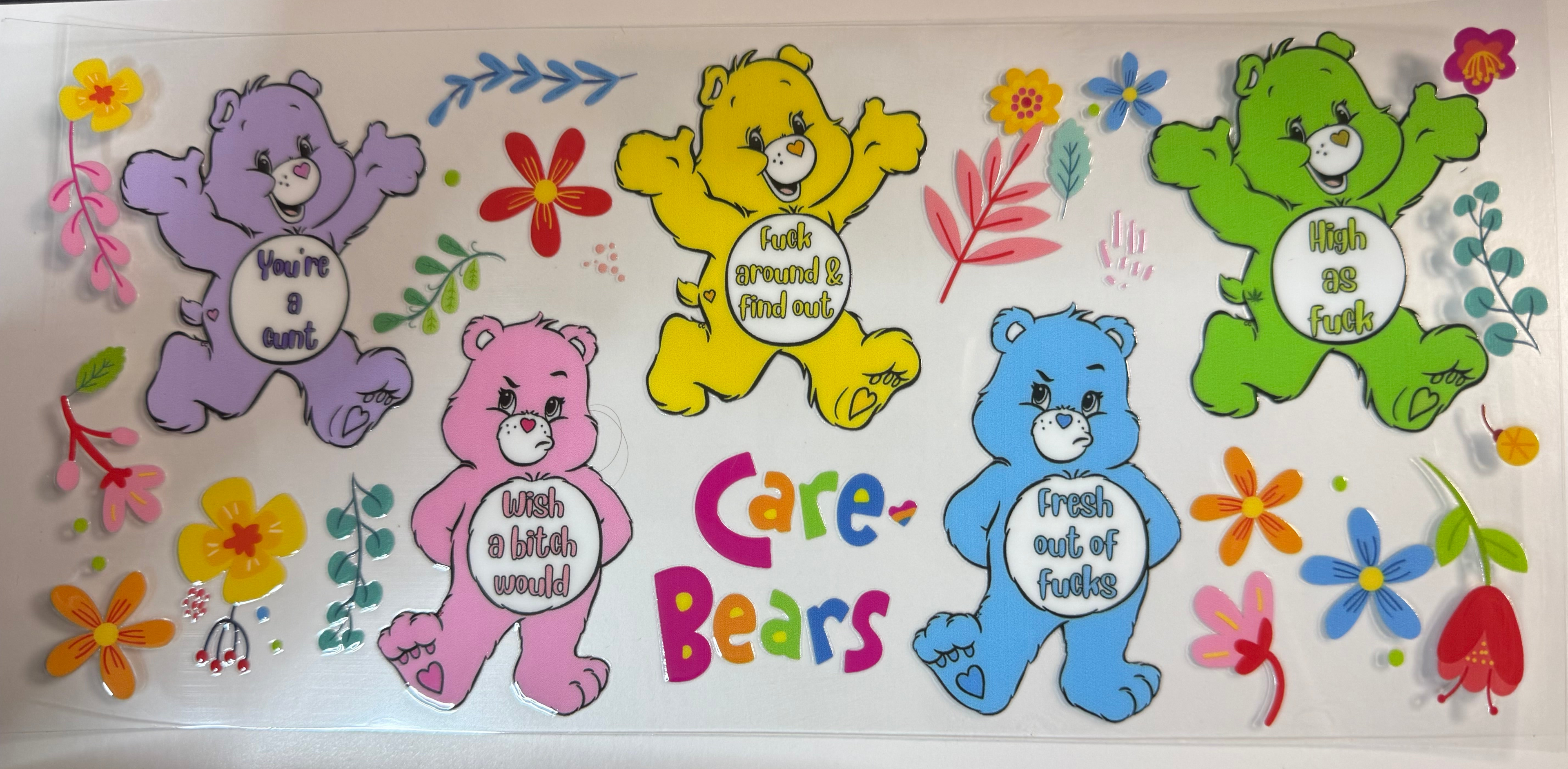 Care Bears/Swear Bears uv dtf wrap