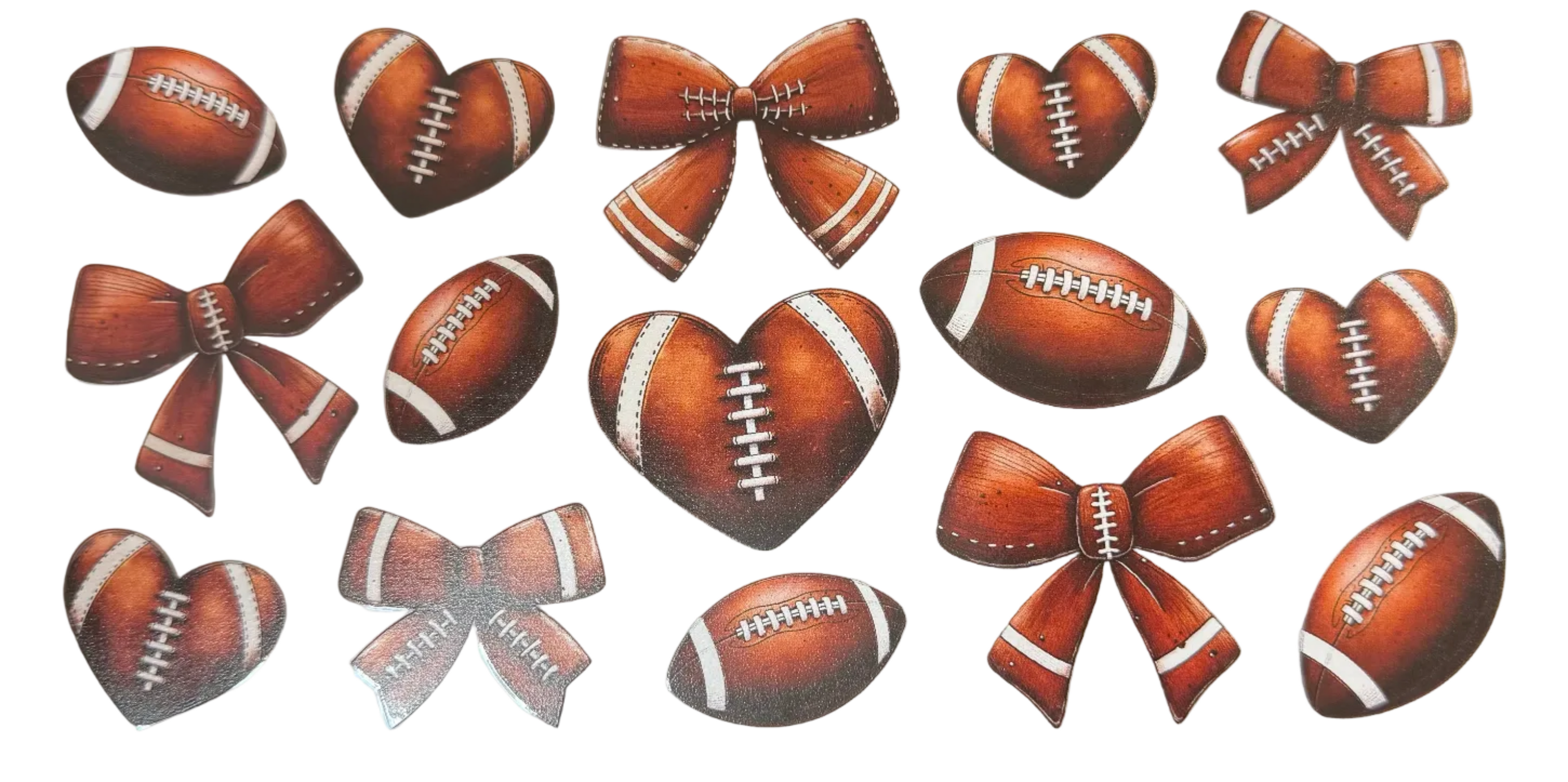 Bows and Footballs uv dtf wrap