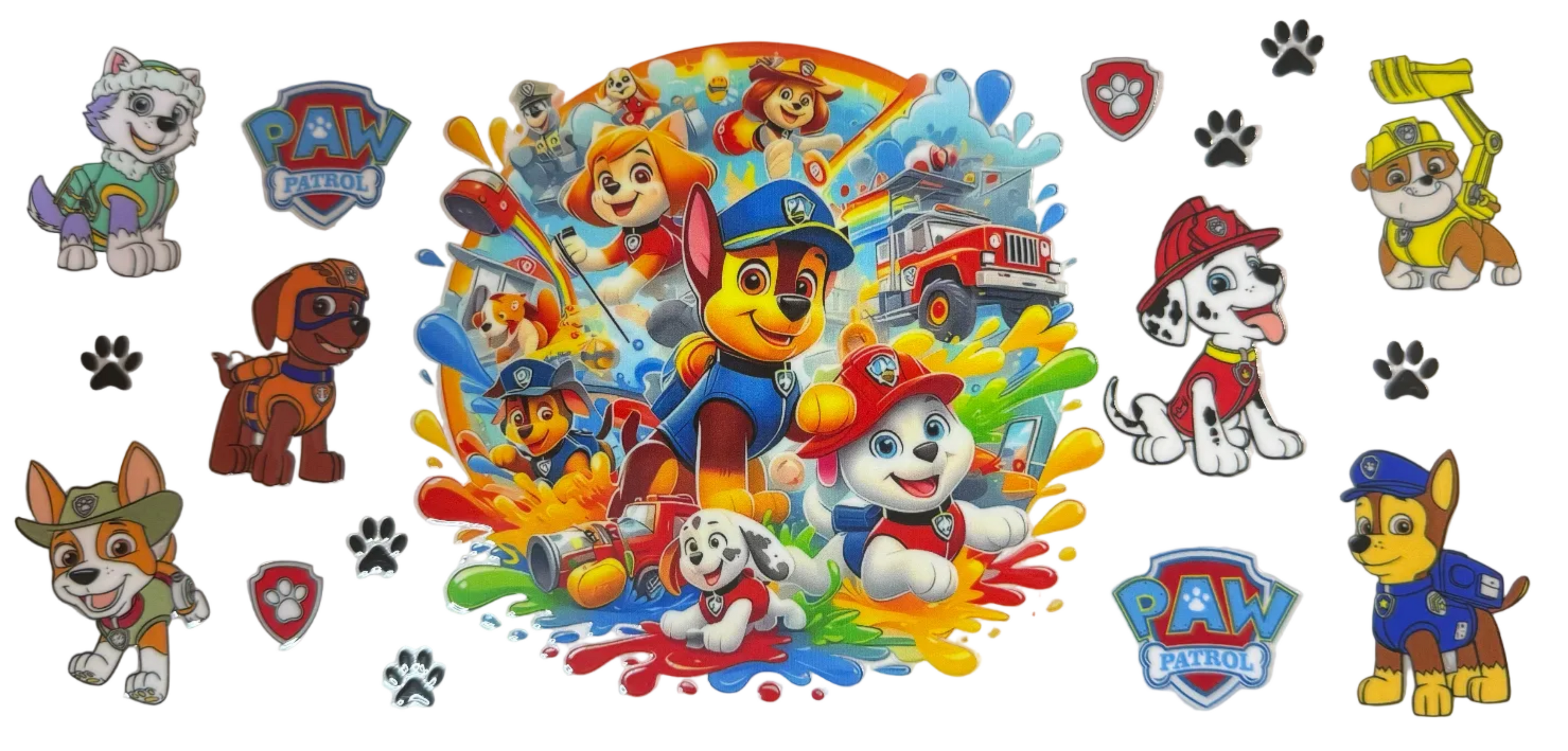 Paw Patrol uv dtf wrap