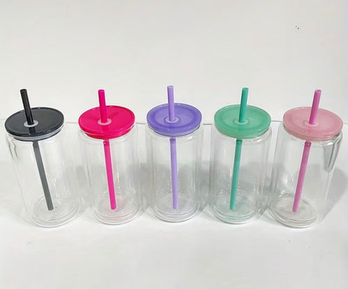 16oz Jelly Lid w/Matching Straw Acrylic Snowglobe Tumbler