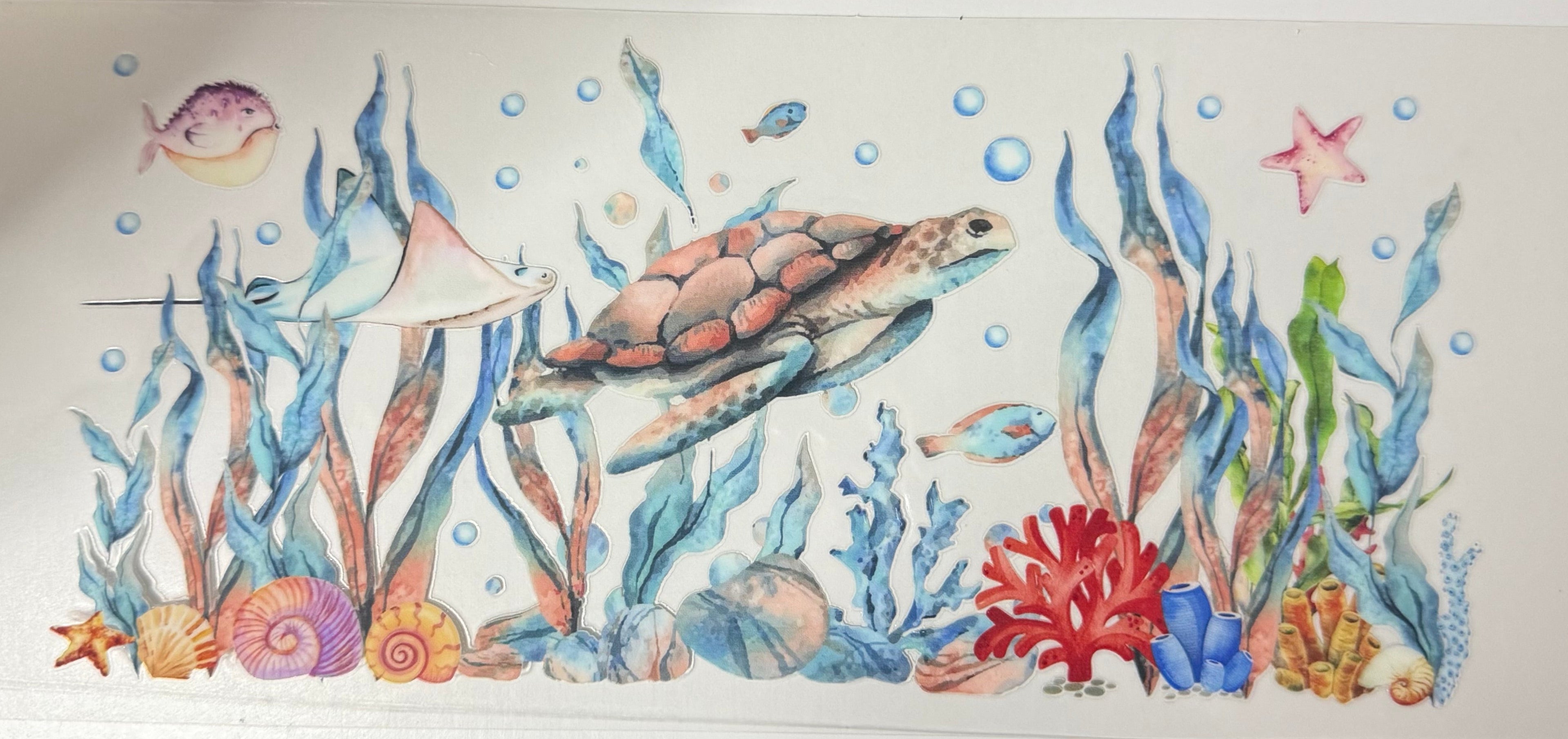 Ocean animals UVDTF wrap