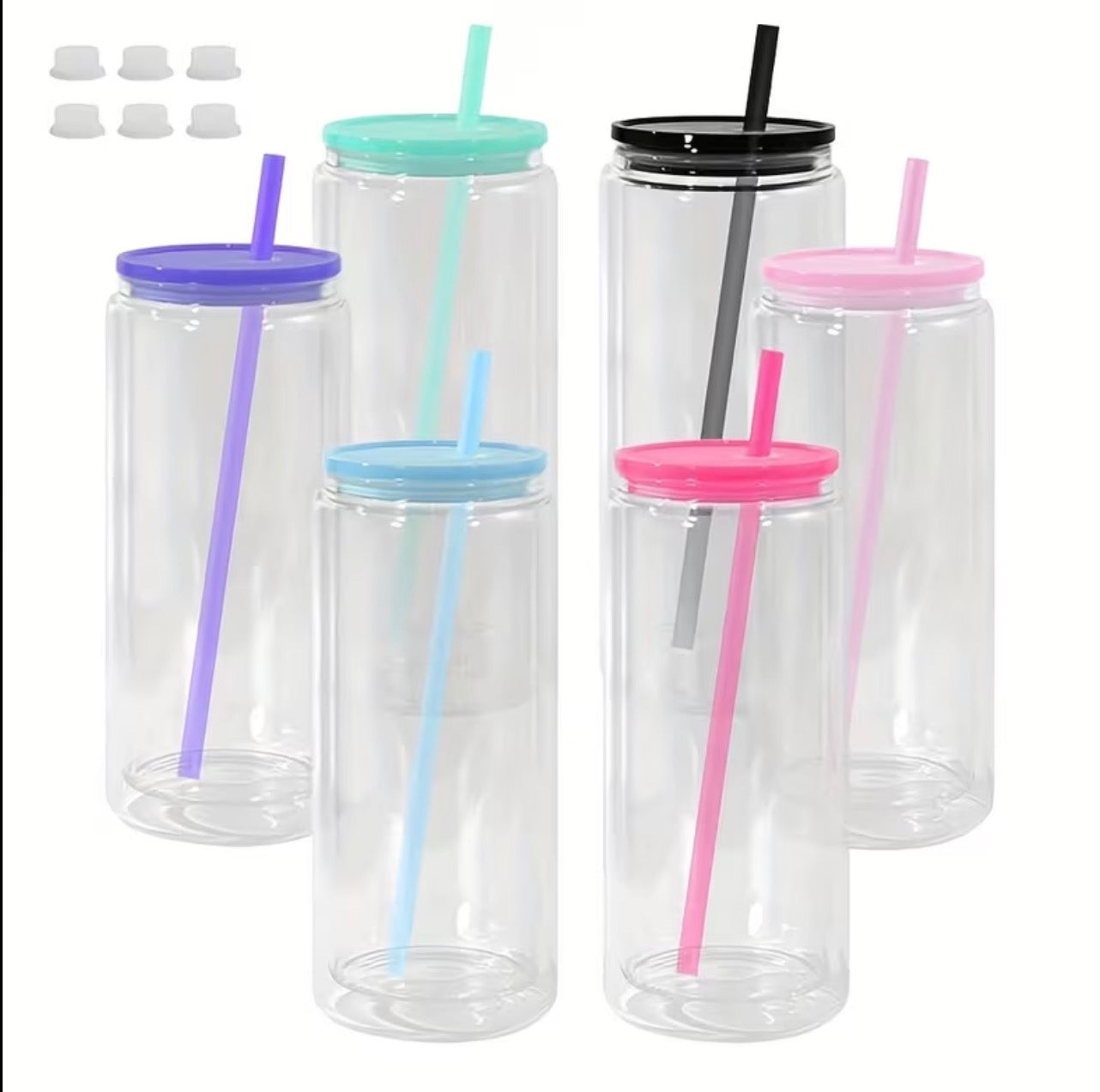 20oz Jelly lid w/Matching straw Acrylic Snowglobe Tumbler