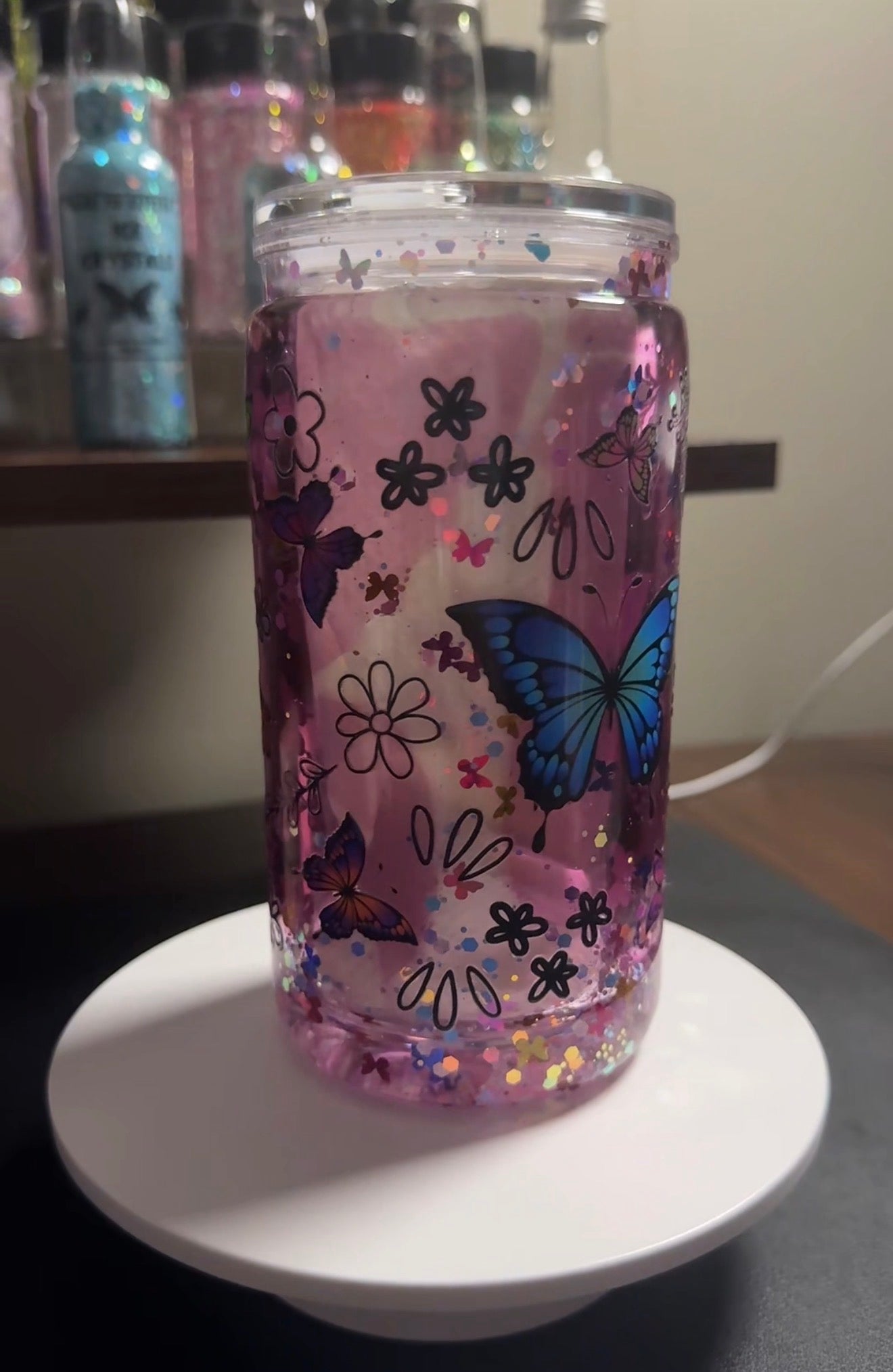 16oz Reverse Lava Snowglobe Tumbler