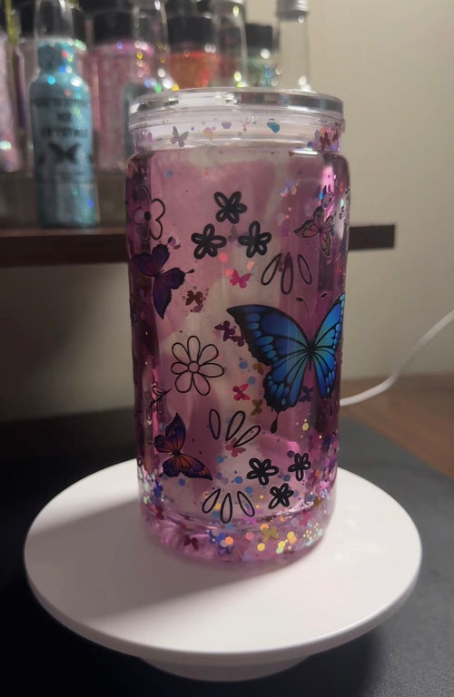 16oz Reverse Lava Snowglobe Tumbler