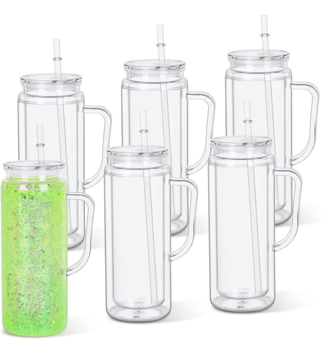 20oz Acrylic Snowglobe Tumbler With Handle