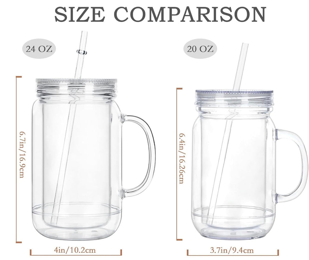 24oz Mason Jar Snowglobe Tumbler (New)
