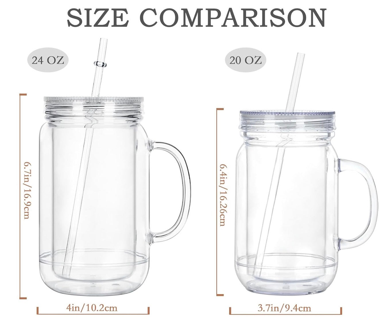 24oz Mason Jar Snowglobe Tumbler (New)