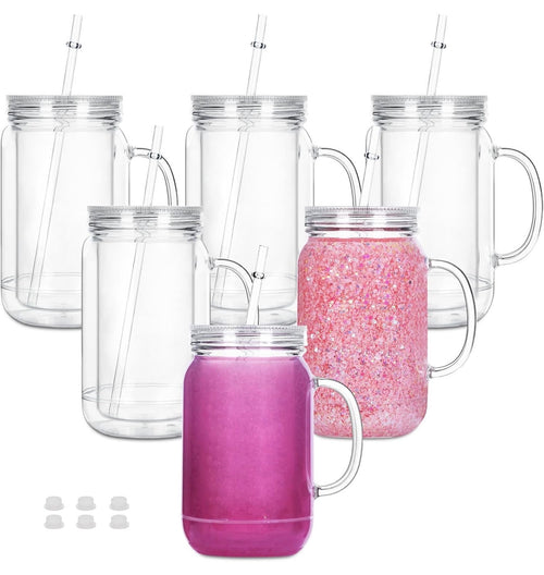 24oz Mason Jar Snowglobe Tumbler (New)