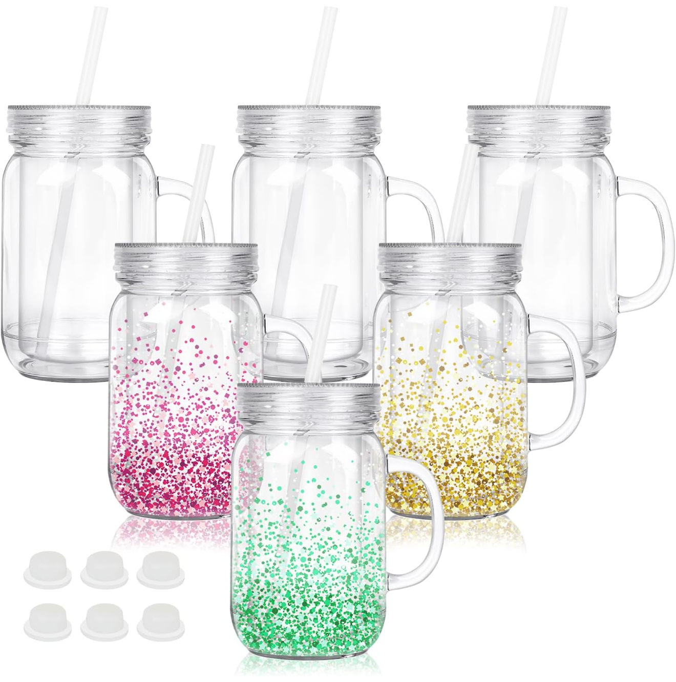 20oz Acrylic Mason Snowglobe Tumbler
