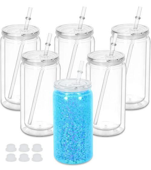 16oz Acrylic Snow Globe Tumbler