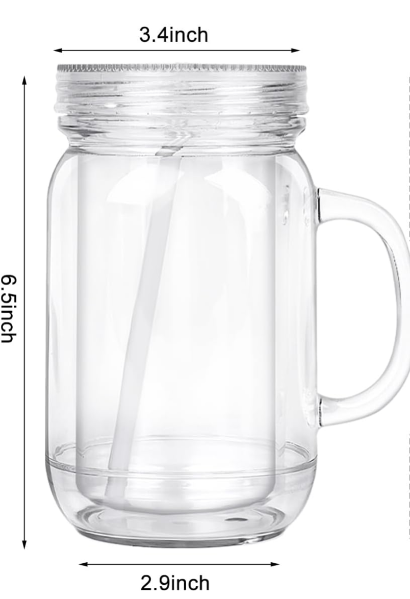 20oz Acrylic Mason Snowglobe Tumbler