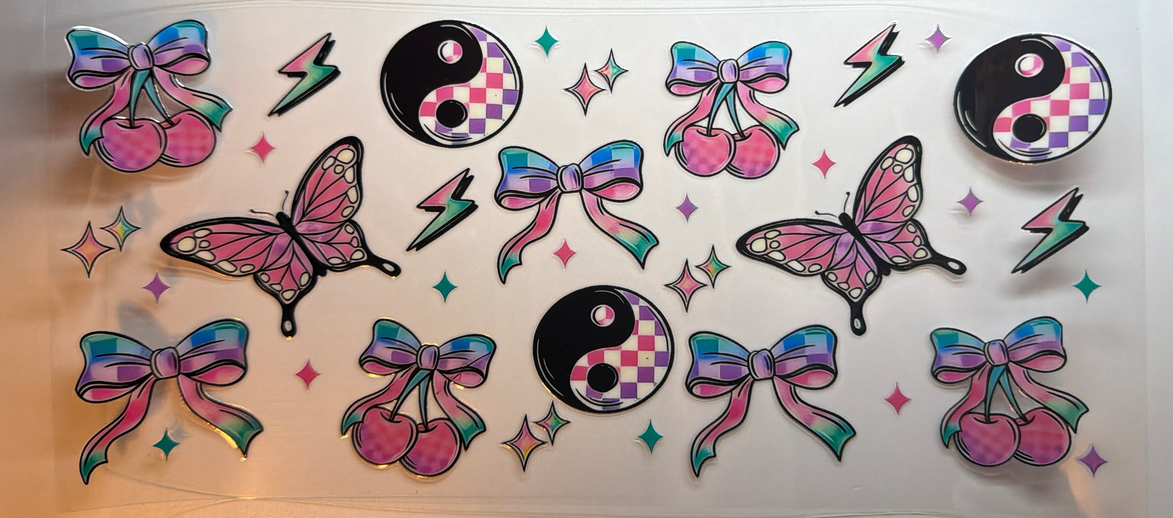 Ying Yang Butterflies Bows UVDTF