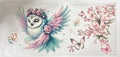 Owl with flowers and butterflies UVDTF wrap