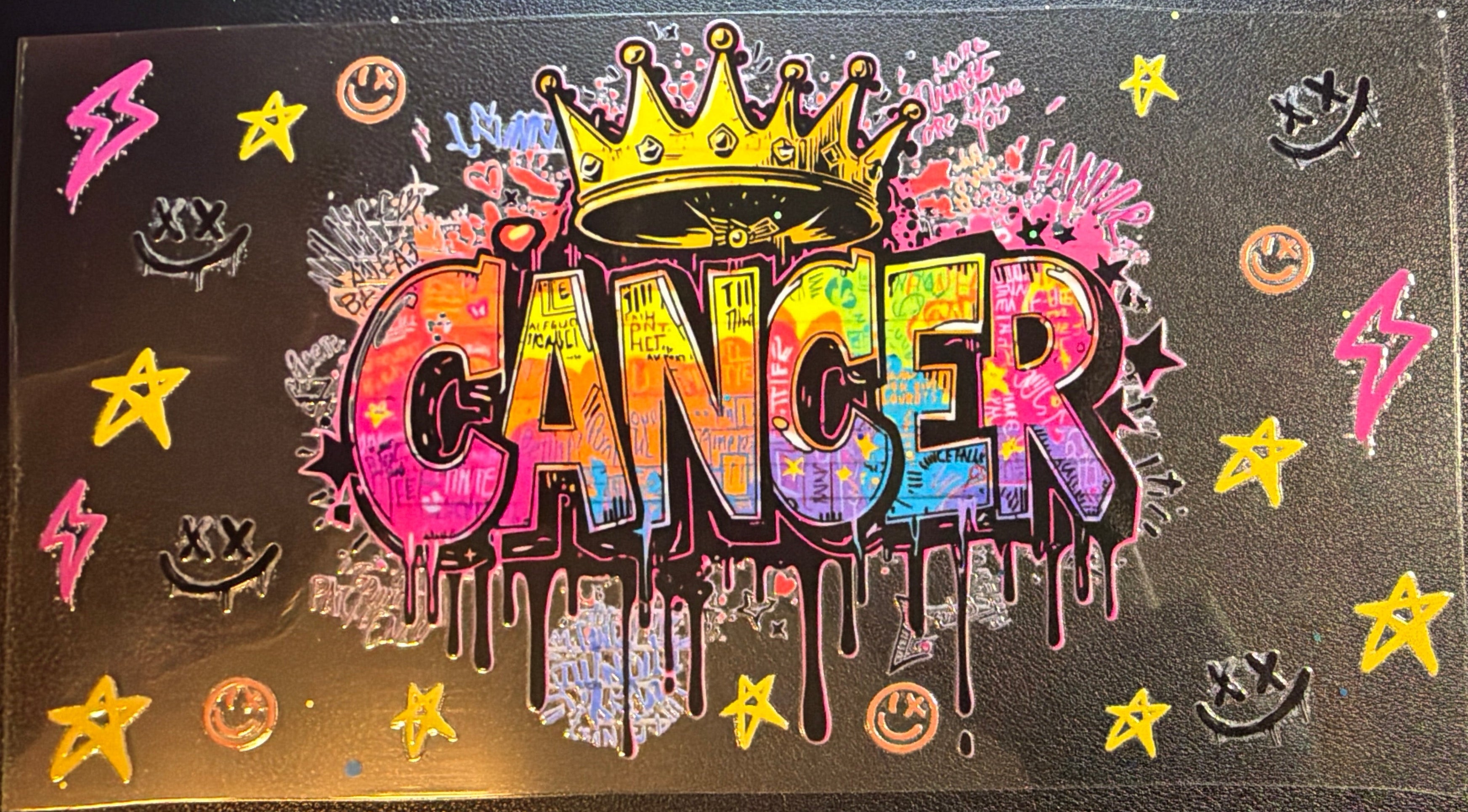Cancer graffiti brick UVDTF