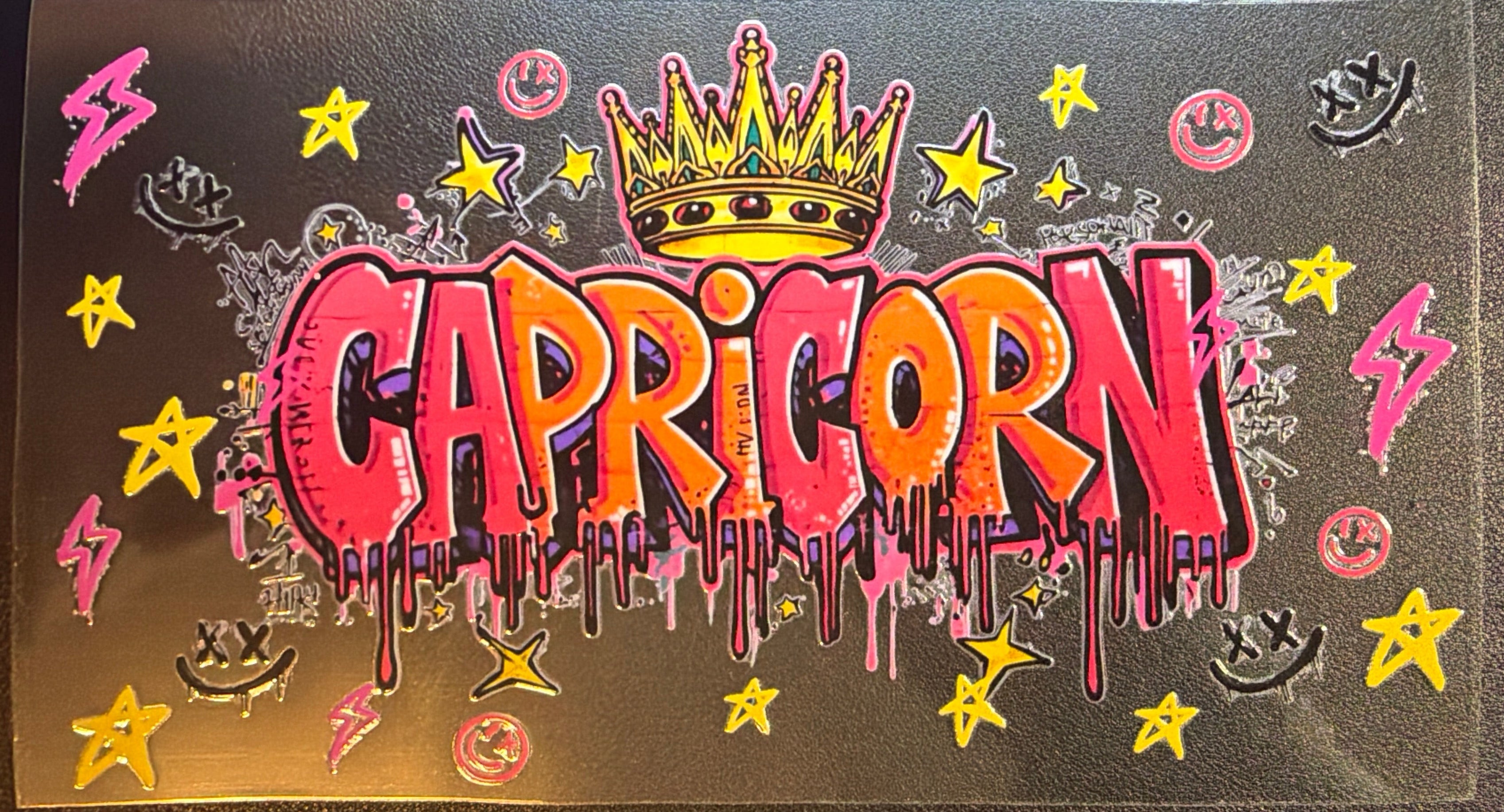 Capricorn graffiti brick zodiac UVDTF