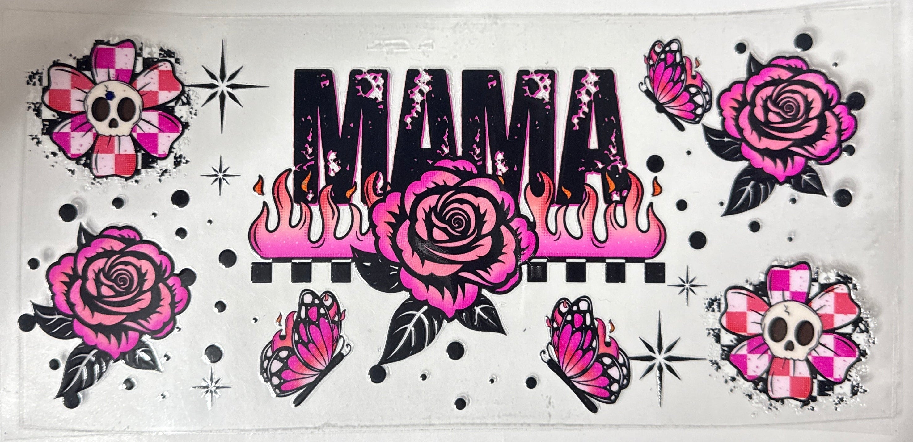 Mama with flowers and butterflies