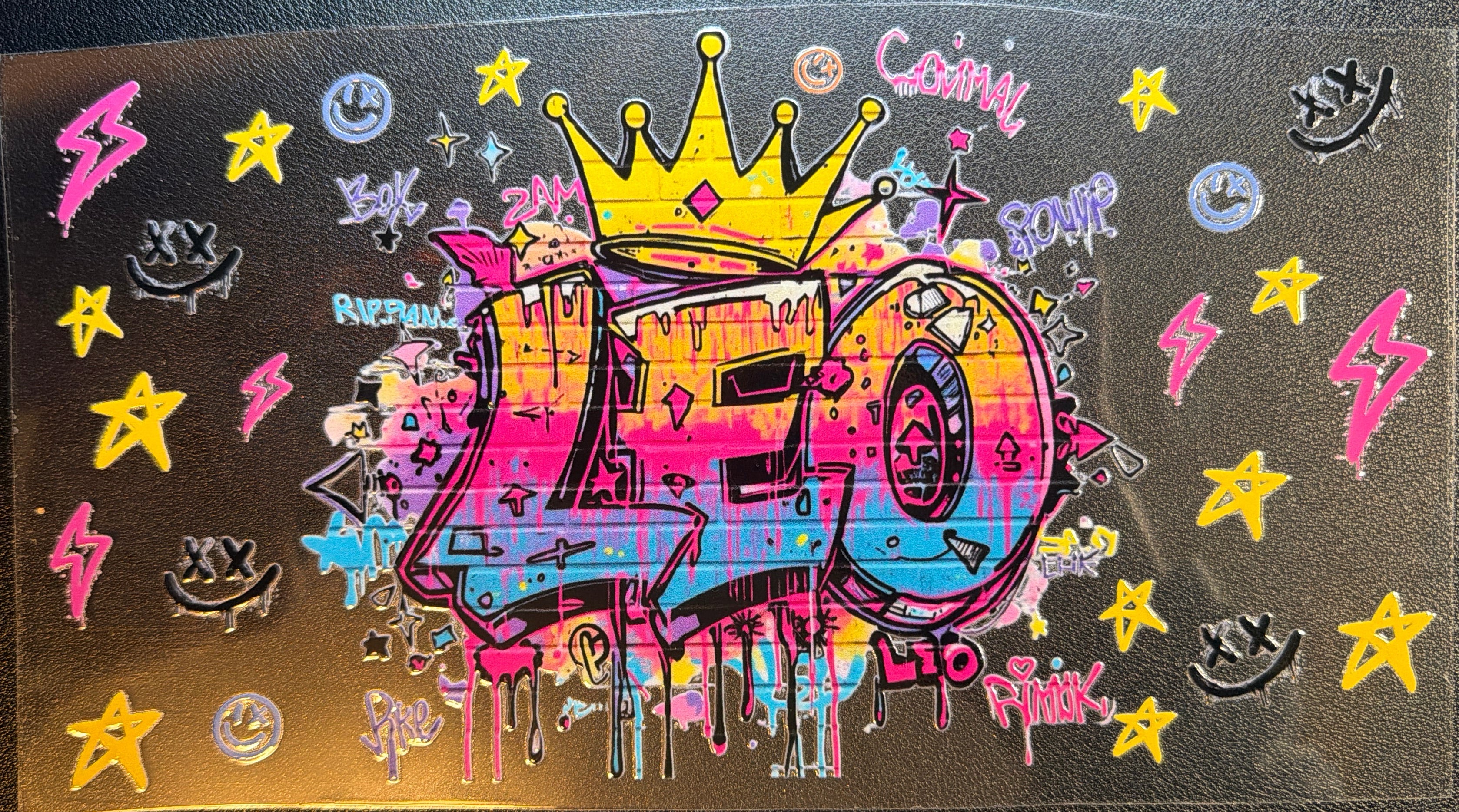 Leo graffiti brick zodiac UVDTF